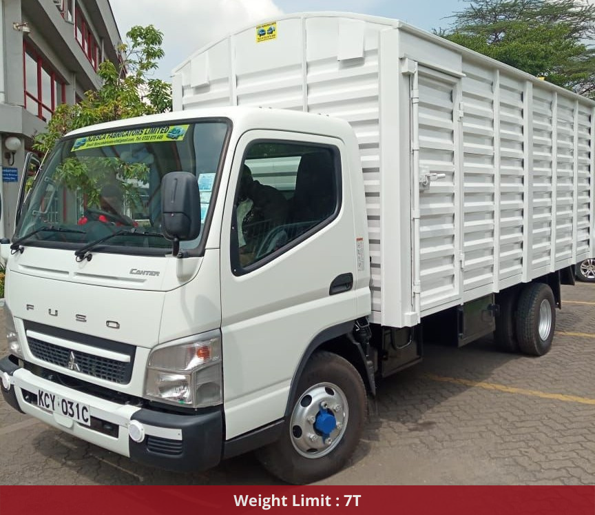 Fuso canter lorry for hire in Nairobi with central dispatch unit